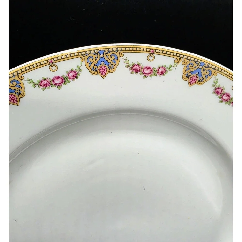 Set/3 Vintage T&V Limoges Porcelain Dinner Plat3 Floral Banner 10